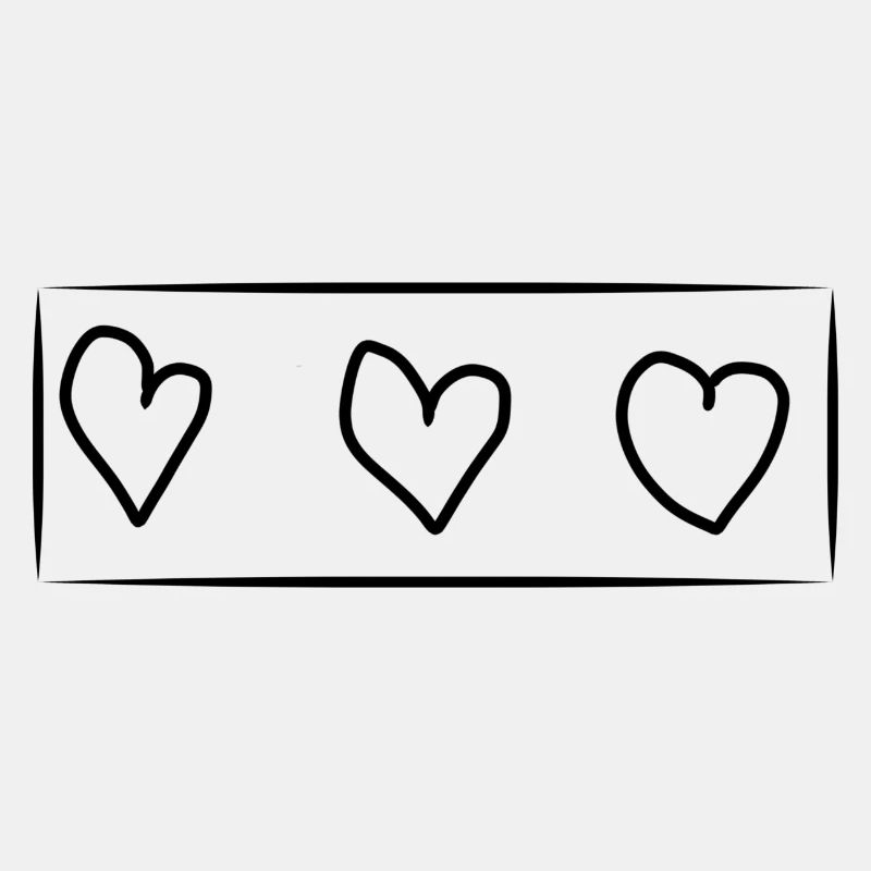 Trois coeurs coeur rectangle