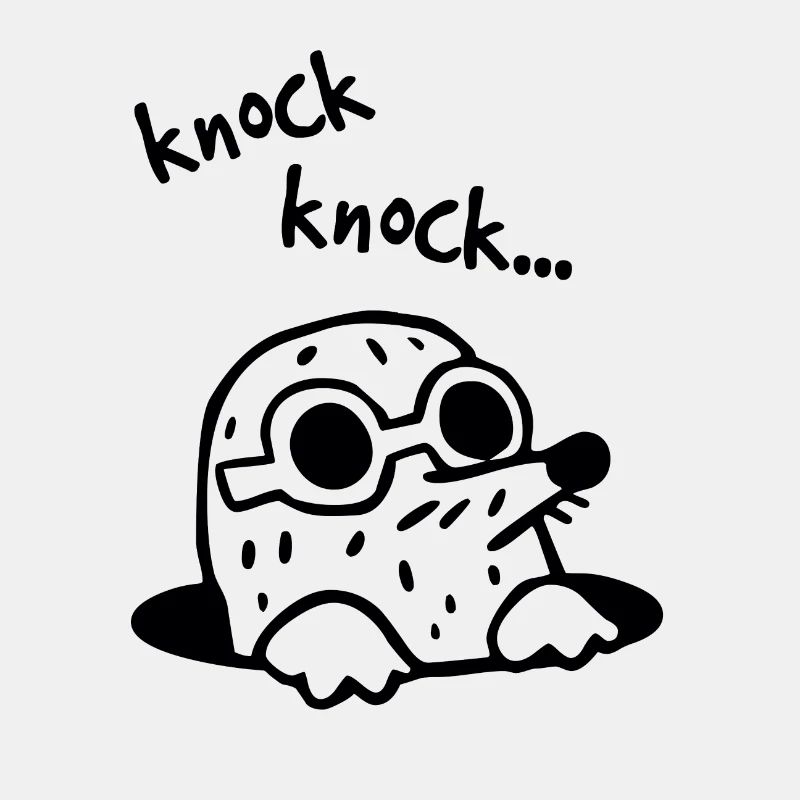 Maulwurf lustig Brille knock knock who's there