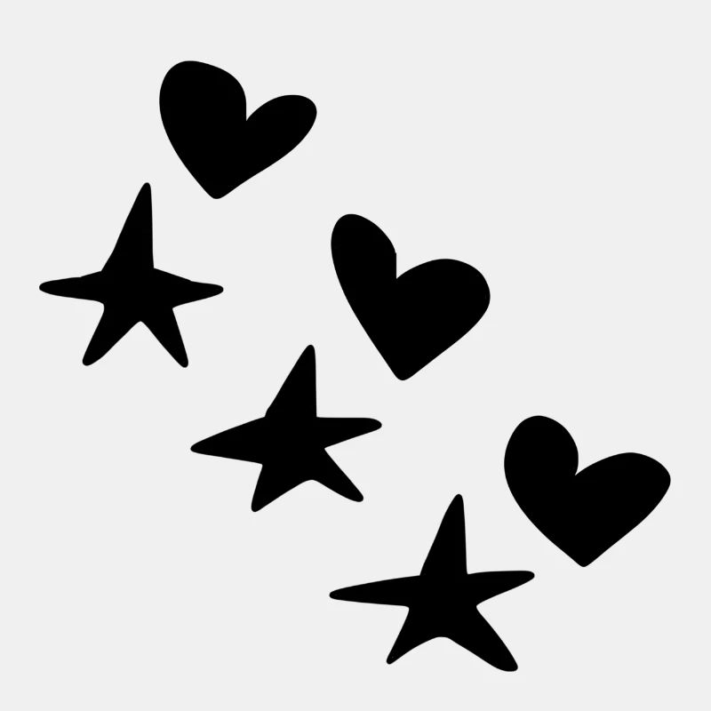 Herzen Sterne Muster Symbol