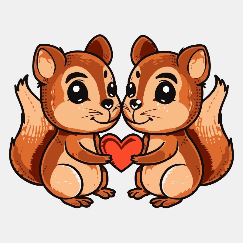 Eichhörnchen Paar Herz