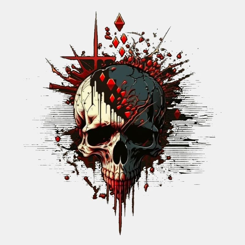 Crâne avec éclaboussures