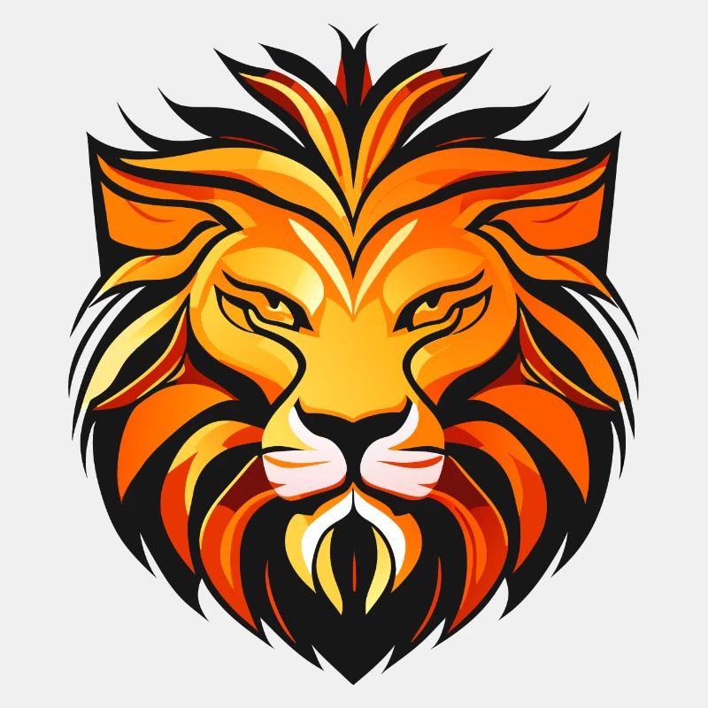 Lion's head colored