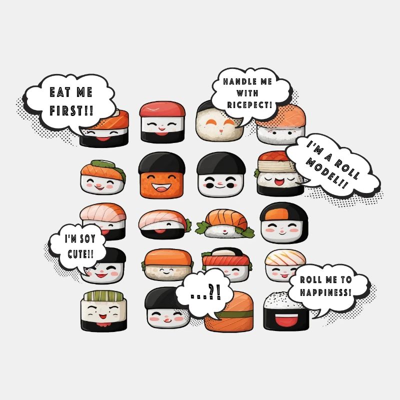 Lebendige Sushi-Gesichter: Verspieltes Design mit