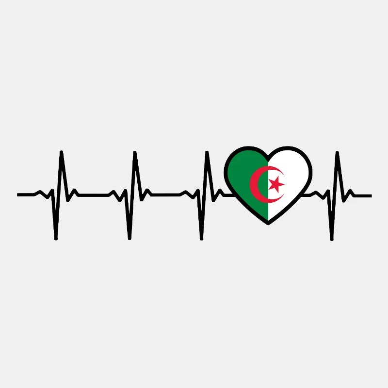 Algerien Herzschlag Flagge Algerisch