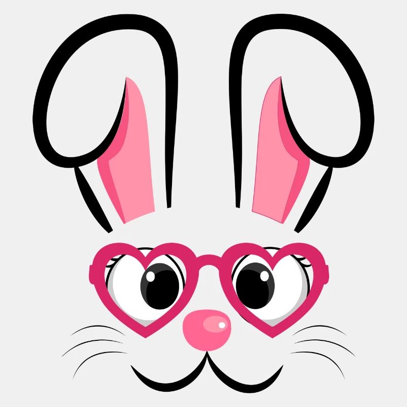 Hasengesicht mit Herzchenbrille