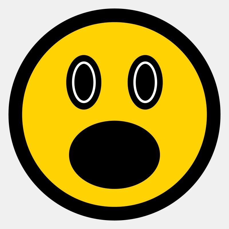 Verblüfftes Emoticon - Bildsymbol - Strichgesicht