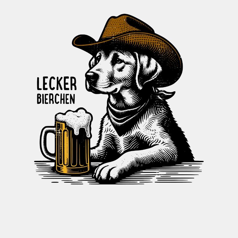 Lecker Bierchen Cowboy Hund