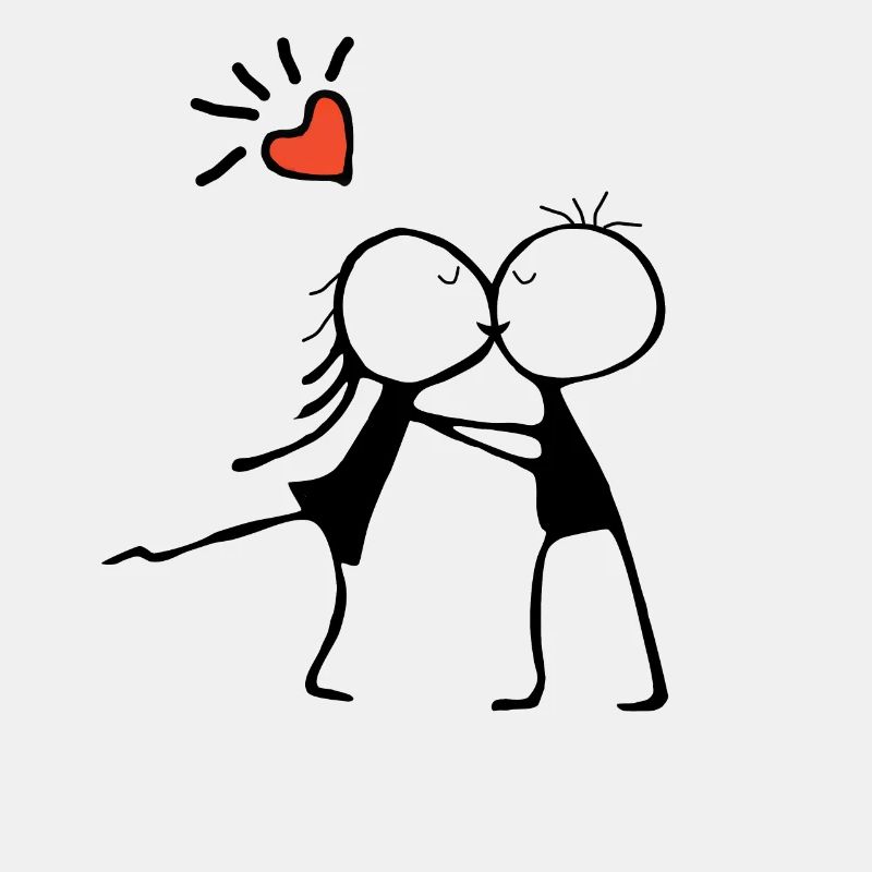 Umarmung der Liebe: Ein romantisches Paar-Design