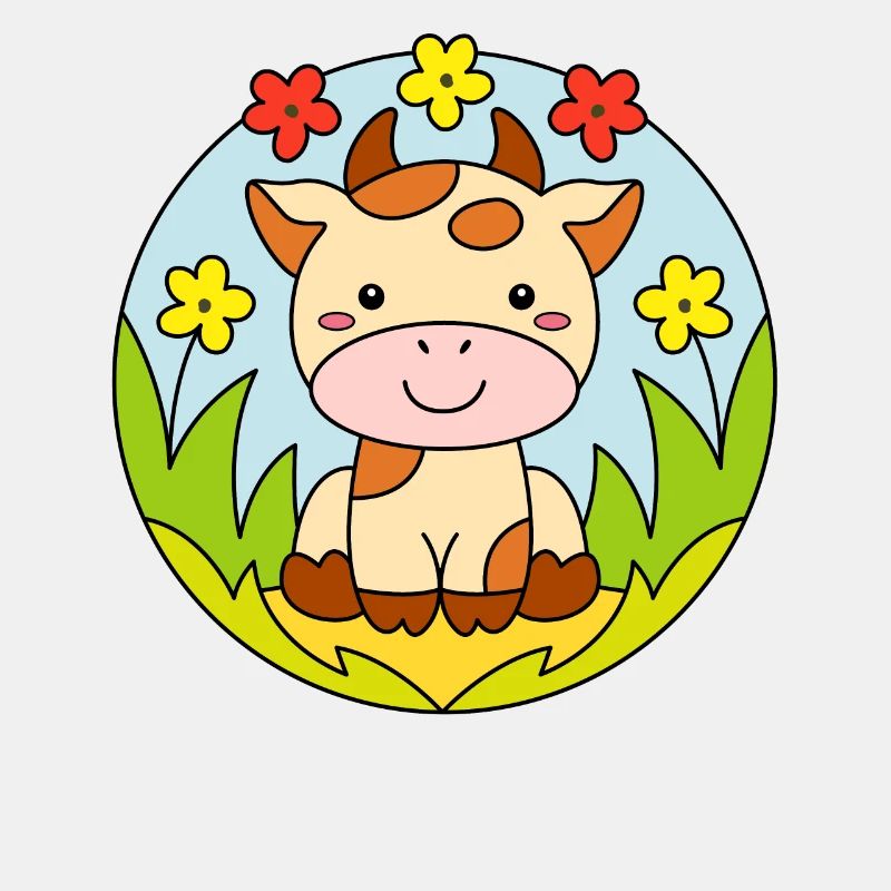 Fröhliche Kuh Kalb Kälbchen