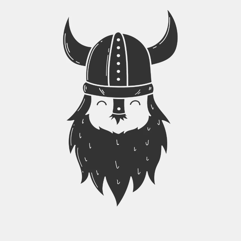 Wikinger mit Vollbart und Wikingerhelm