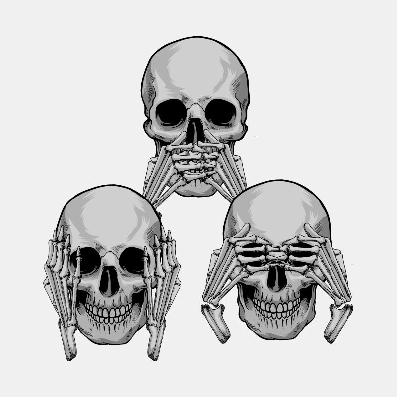 Skull see nothing hear say