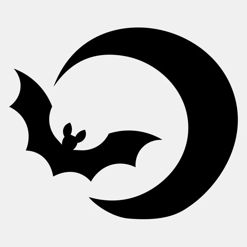 Bat & moon / bat & moon / night sky night