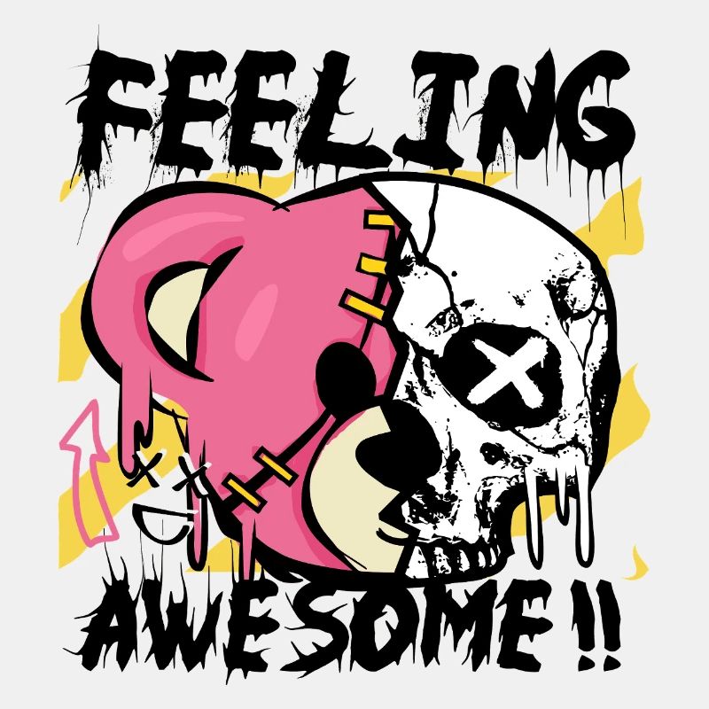 Feeling Awesome - Bear Skull Design