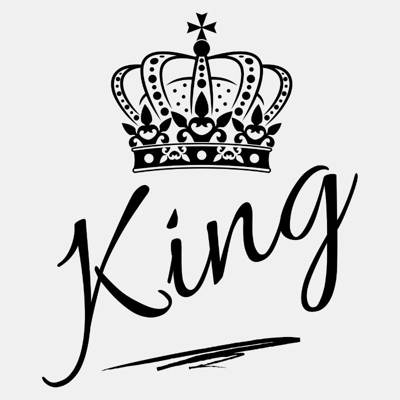 Krone mit Schriftzug King-schwarz