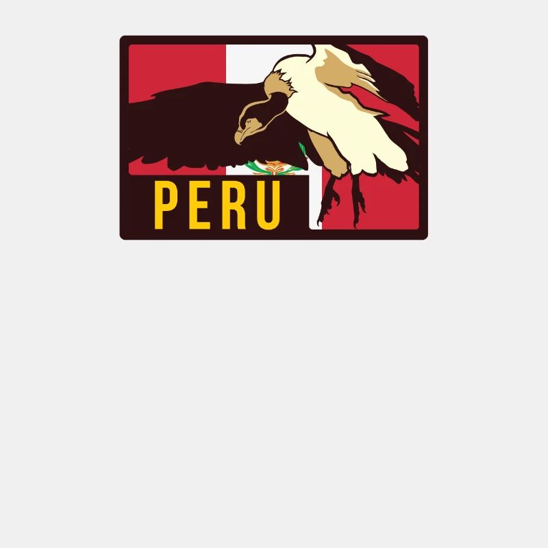 Drapeau Pérou Condor Péruvien Sur Andes Inca Machu