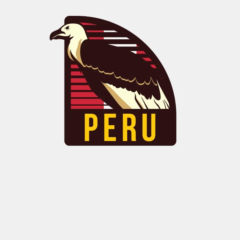 Drapeau Pérou Condor Péruvien Sur Andes Inca Machu