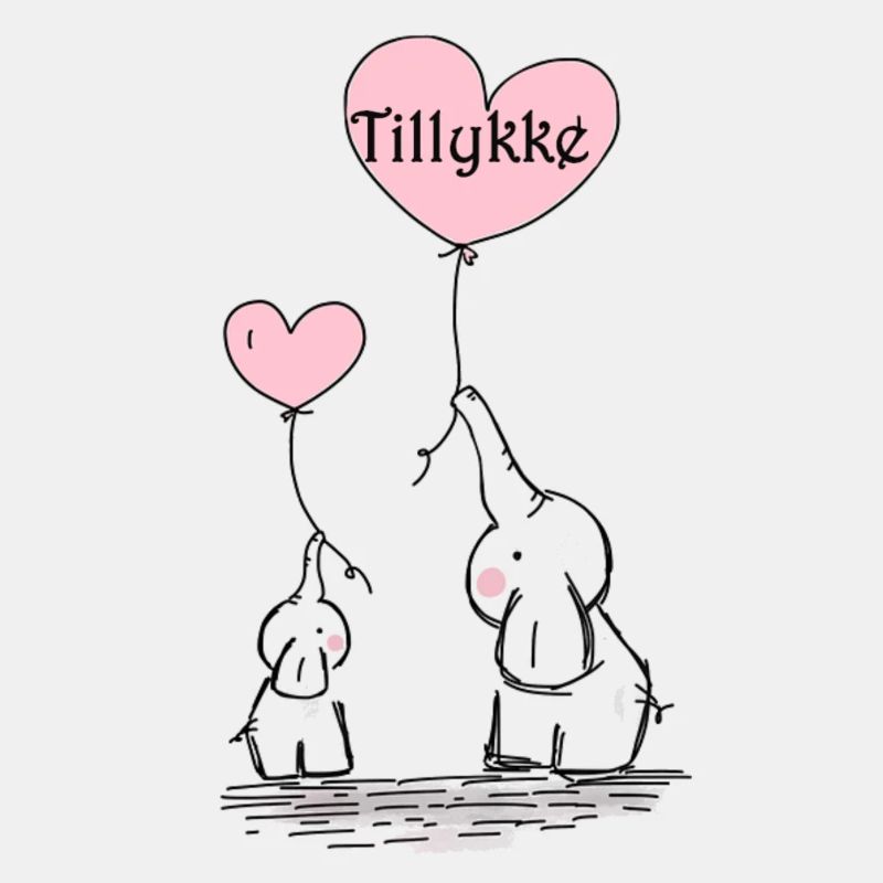 Elefanten mit Ballon-Glückwünschen