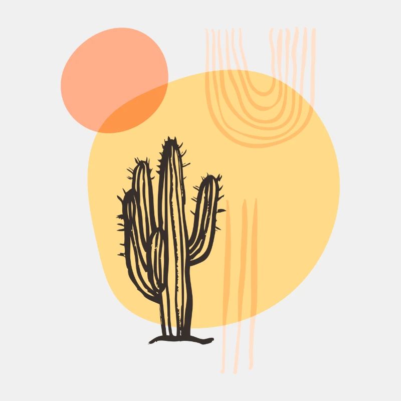 Boho Kaktus botanische Wüstennatur Boho Modern