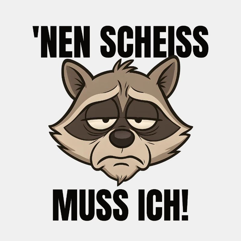 Lustiger Waschbär Spruch Nen Scheiss muss ich