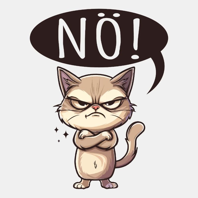 Cool Cat Nope funny saying grumpy