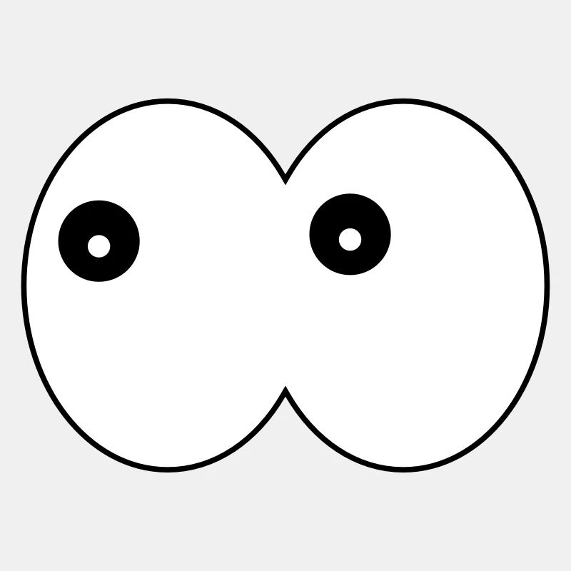 Funny Eye- Comic Cuddly Eyes Looking Left