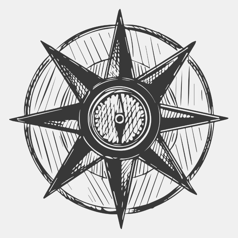 Compass drawn - retro seafaring