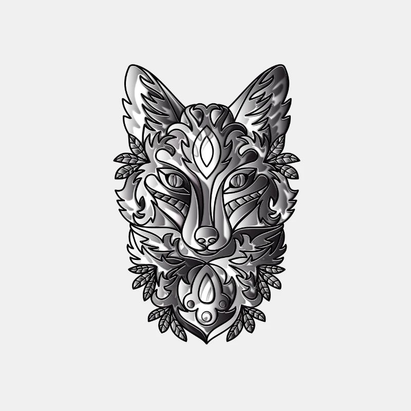 Fuchs Mit Schwarz Weiss Schattiernung