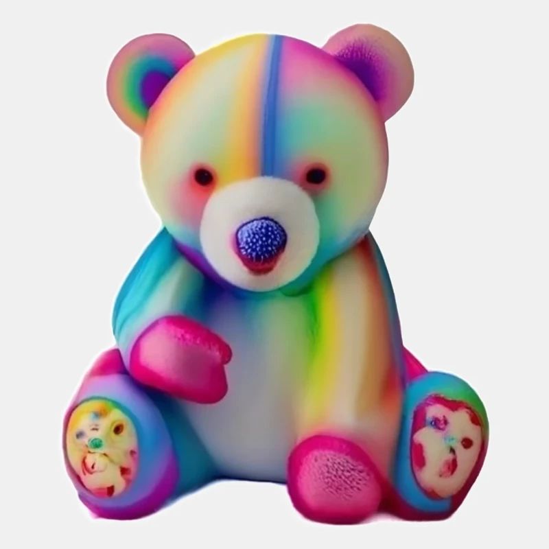 Multicolored teddy bear