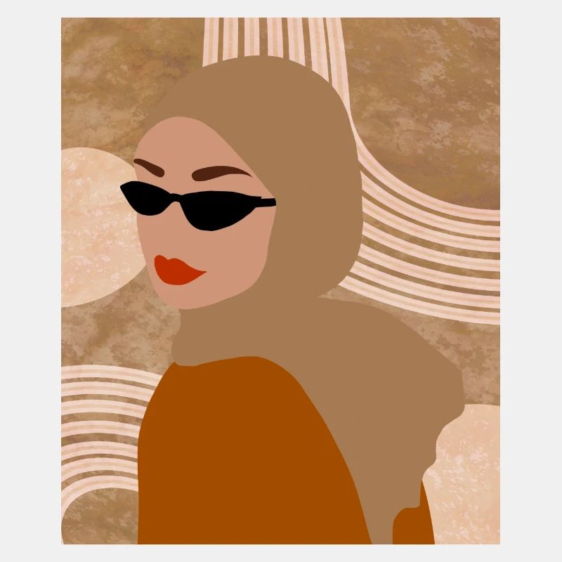Hijab Frau Retro Abstrakt