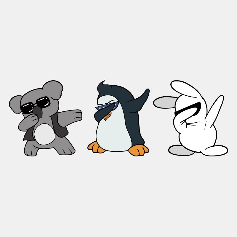 Dabbing Dab Koala Bear Penguin Lapin Lapin