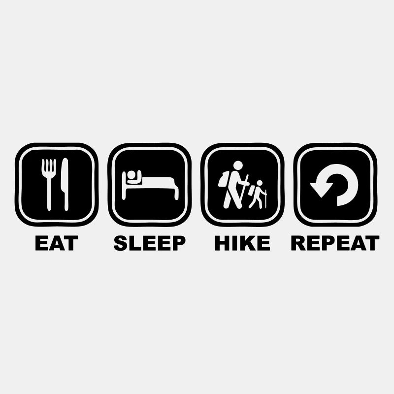 Eat sleep Hike Repeat quer