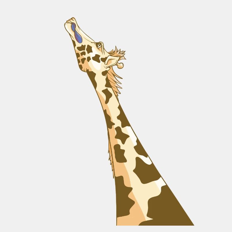 Giraffe mit blauer Zunge