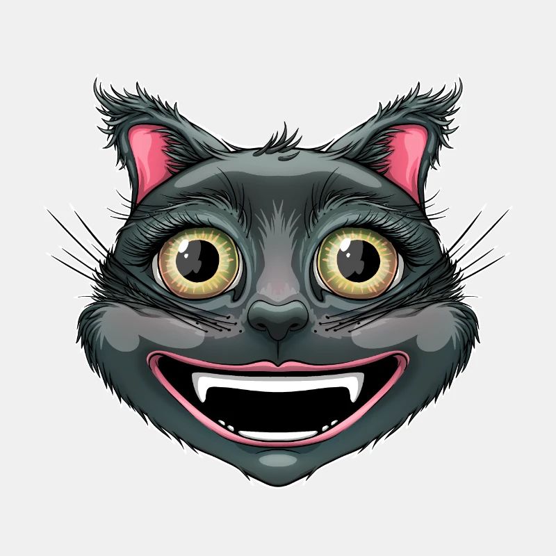 Glückliche schwarze Katze