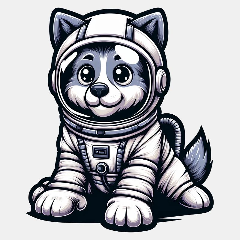 Chien mignon astronaute