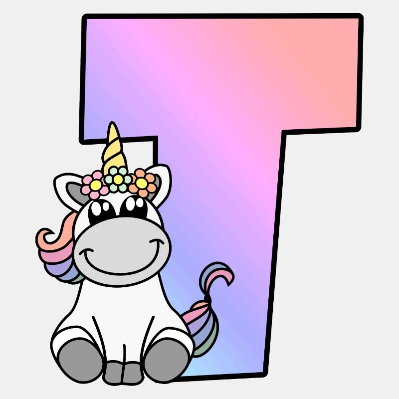 Einhorn Buchstabe T