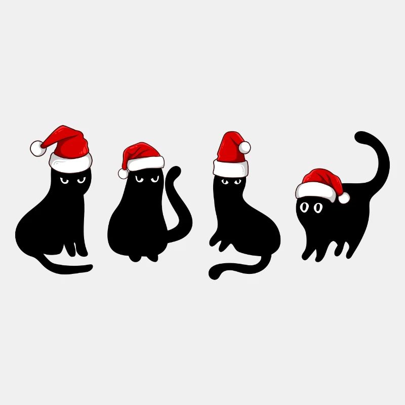 Chat noir à Noël