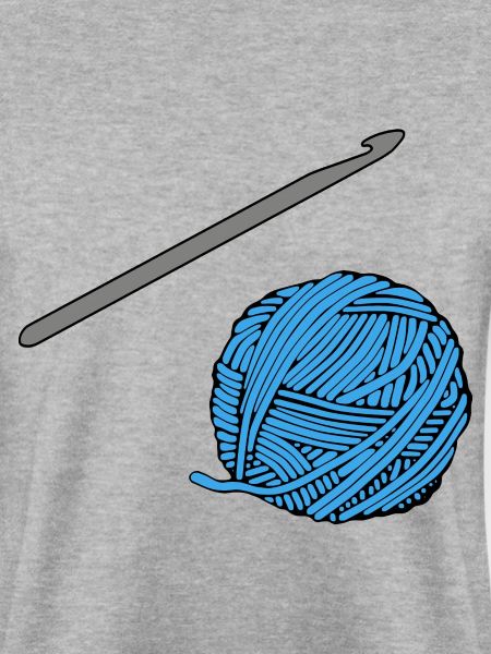 Blaues Häkel-Garn mit Häkelnadel