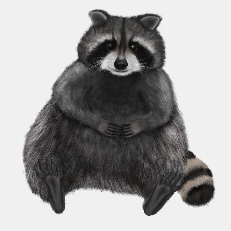 Sitzender entspannter Waschbär