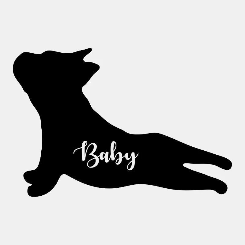 Cadeaux de chiot de bouledogue de silhouette de bébé pour des bébés.