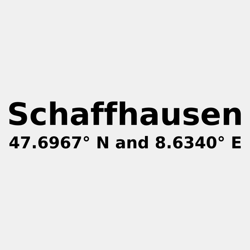 Schaffhausen - with geo coordinates horizontal