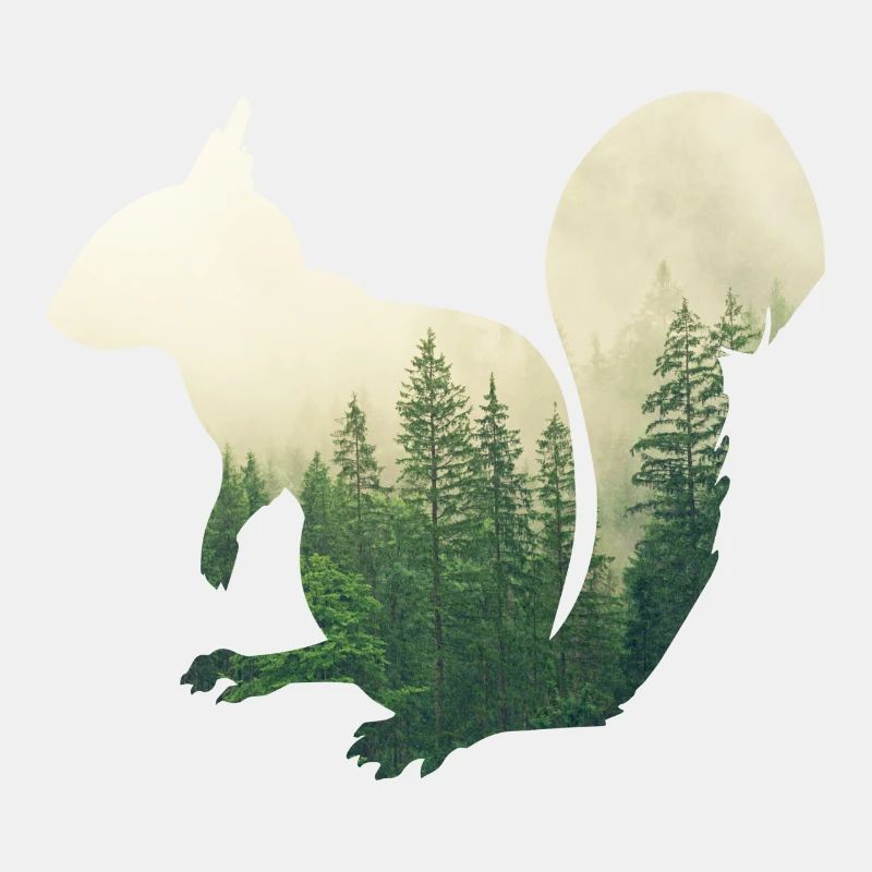 Eichhoernchen - Forest double exposure effect