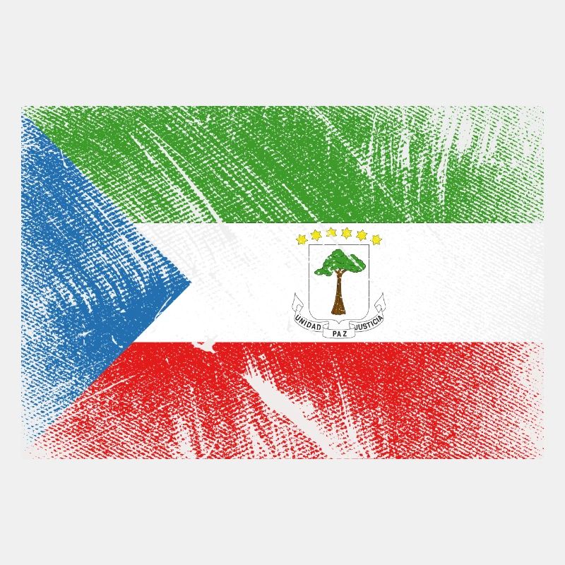 Drapeau de la Guinée équatoriale - Grunge vintage