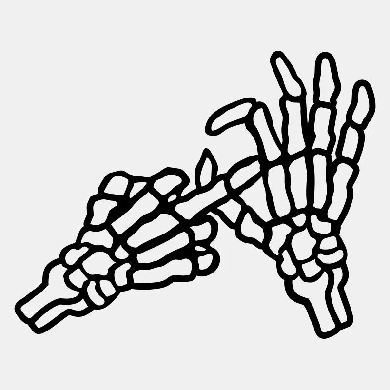 Mittelfinger Loch Geste Skelett