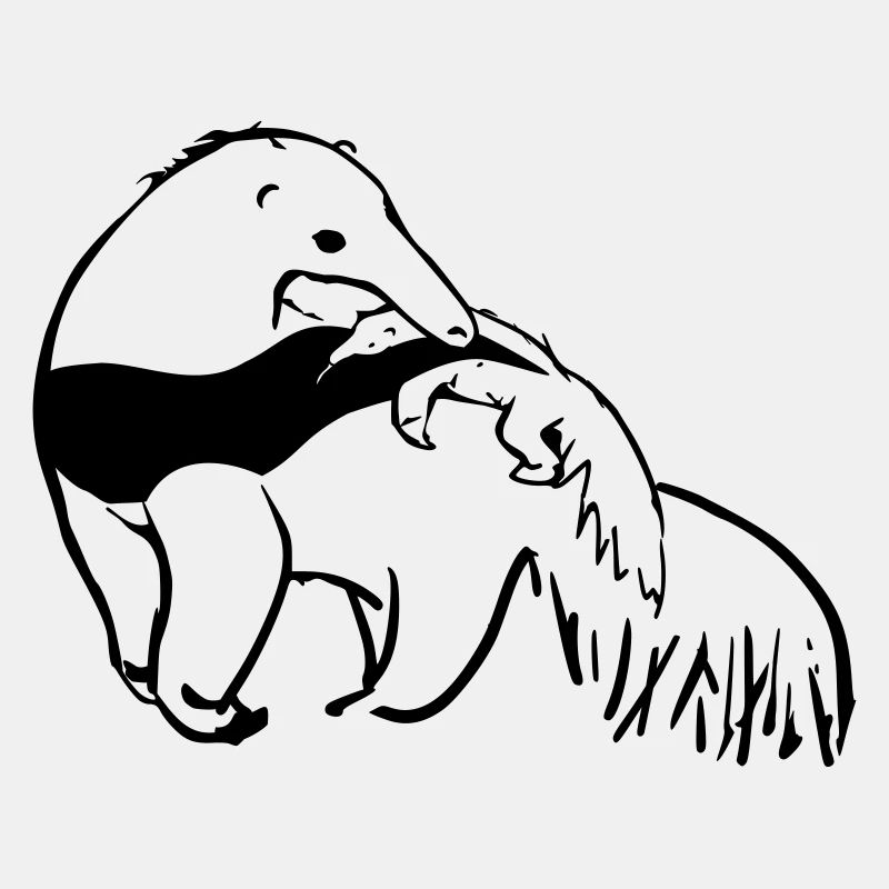L’ours fourmilière mère avec bébé