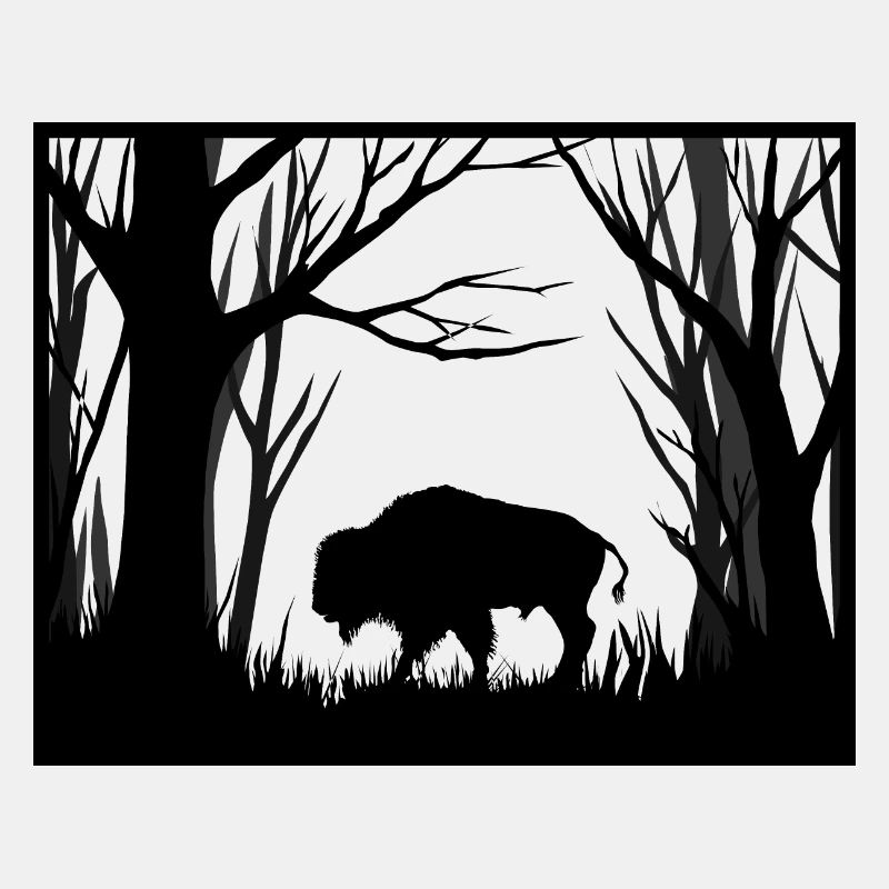 Ubr w lesie, bison dans la forêt, bison dans la forêt