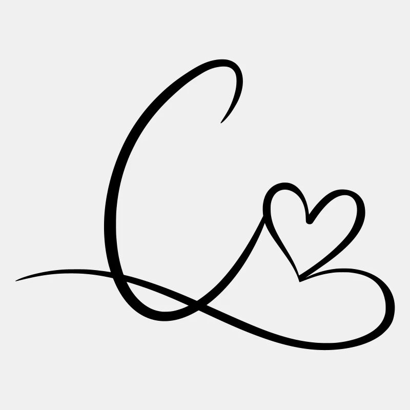 Letter C Initial letter Name Calligraphy Heart