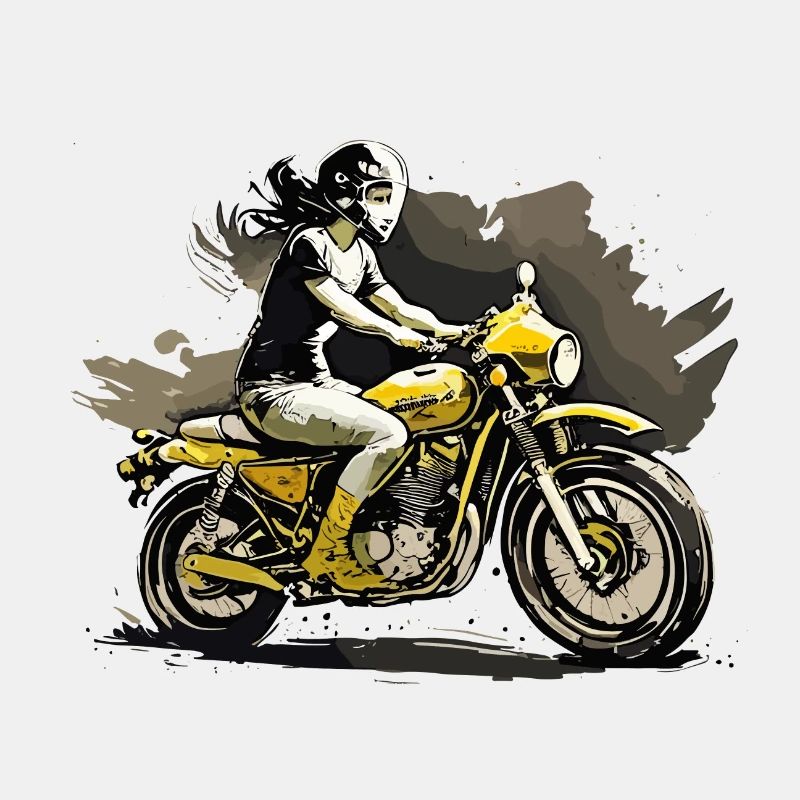 Frau auf Motorrad