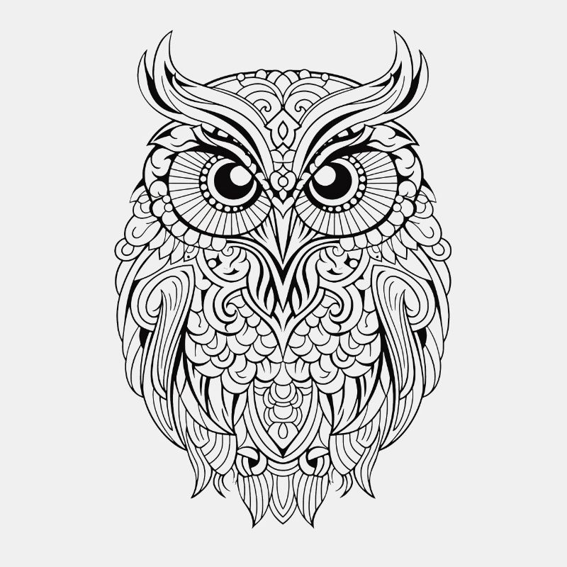 Mythisch magische Boho Eule mit Mustern