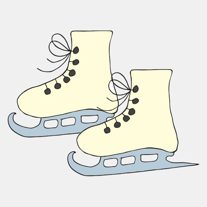 Patins à glace jaune