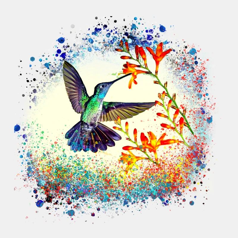 kolibri, graffiti ,malerei, blumen,vogel,malerei,